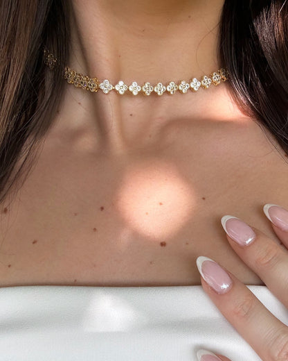 Choker Cristal Trèfle - Collier